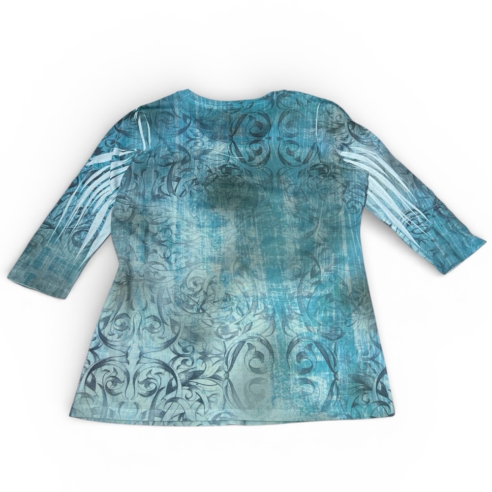 Closet Full Embellished Peacock Blue Tunic Top - Large - Picture 2 of 8